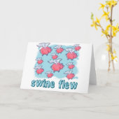 ブタのインフルエンザのユーモアプロダクト カード (黄色い花)