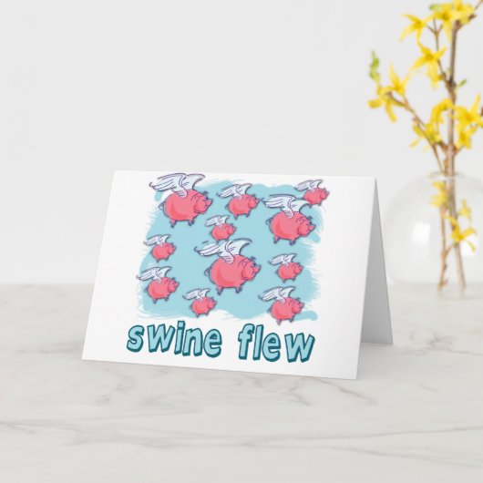 ブタのインフルエンザのユーモアプロダクト カード (黄色い花)