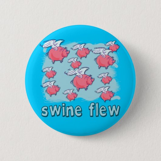 ブタのインフルエンザのユーモアプロダクト 缶バッジ (正面)