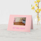 ブタのインフルエンザは、すぐによく得ます カード (黄色い花)