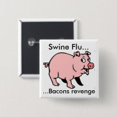 ブタのインフルエンザ…、…ベーコンの復讐 缶バッジ (正面&裏面)