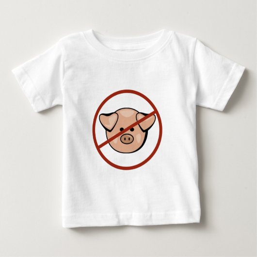 ブタのインフルエンザ/ポーク ベビーTシャツ (正面)