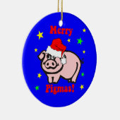 ブタのクリスマス セラミックオーナメント (右)