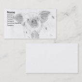 ブタのコブタの鉛筆のスケッチのスケッチの農家 名刺 (正面/裏面)