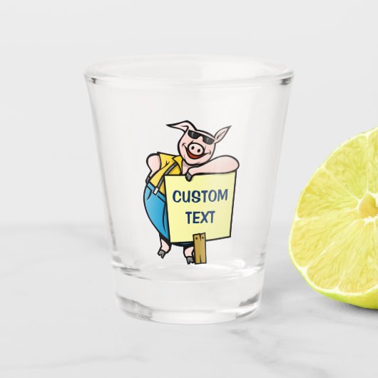 ブタのサイン ショットグラス (正面)