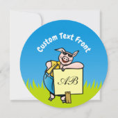 ブタのサイン 招待状 (正面)