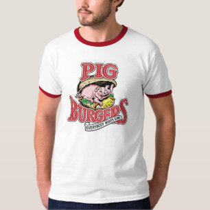 ブタのハンバーガー-皆はいくつかが!ほしいと思います!! Tシャツ