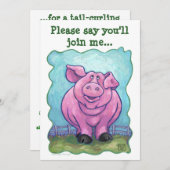 ブタのパーティーの中心 招待状 (正面/裏面)