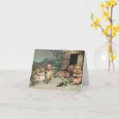 ブタのパーティー カード (黄色い花)