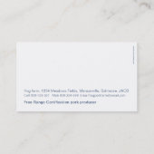 ブタのブタのブタの農家の名刺 名刺 (裏面)