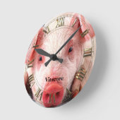 ブタのプロフェッショナル ラウンド壁時計 (傾斜)