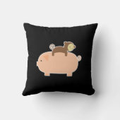 ブタのベビー猿の乗馬 クッション (裏面)