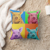 ブタのポップアートのスタイル クッション (ブランケット)
