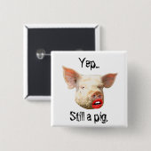 ブタの口紅 缶バッジ (正面&裏面)