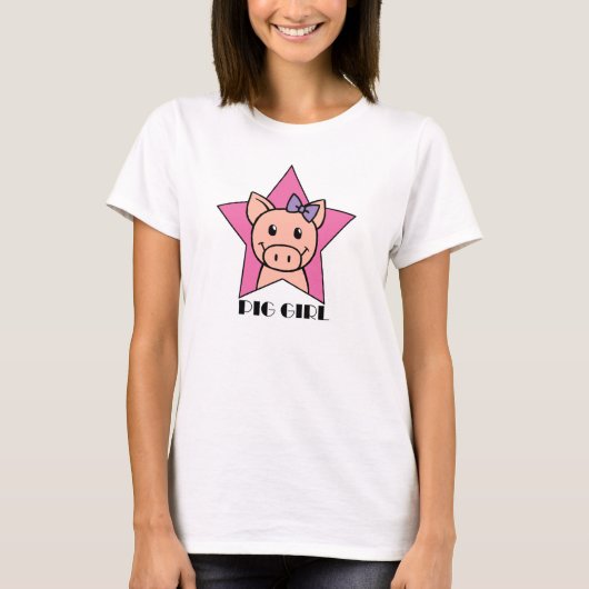 ブタの女の子 Tシャツ (正面)