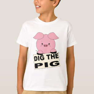ブタの子供のワイシャツを掘って下さい Tシャツ