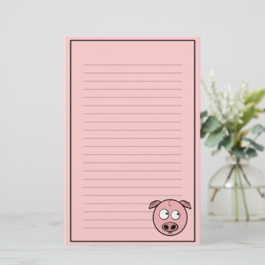 ブタの文房具 便箋 (スタンド正面)