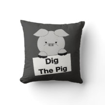 ブタの灰色の枕を掘って下さい