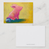ブタの着席の思想家のおもしろいのかわいい元の芸術の絵画 名刺 (正面/裏面)