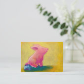 ブタの着席の思想家のおもしろいのかわいい元の芸術の絵画 名刺 (スタンド正面)