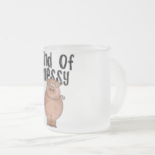 ブタの種類のきたないTシャツおよびギフト フロストグラスマグカップ (正面右)