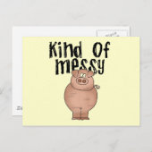 ブタの種類のきたないTシャツおよびギフト ポストカード (正面/裏面)