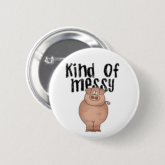 ブタの種類のきたないTシャツおよびギフト 缶バッジ (正面&裏面)