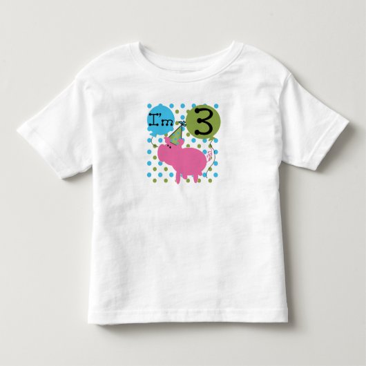 ブタの第3誕生日 トドラーTシャツ (正面)