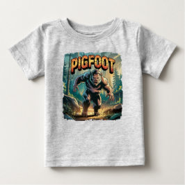 ブタの足のイラスト – ブタビッグフット 怖いけど笑える ベビーTシャツ