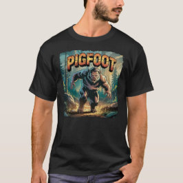 ブタの足のイラスト – ブタビッグフット 怖可笑 Tシャツ