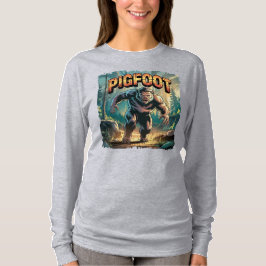 ブタの足のイラスト – ブタビッグフット 怖可笑 Tシャツ