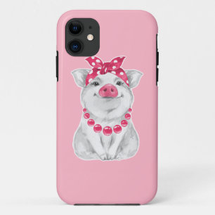 ブタの身に着けているバンダナ iPhone 11 ケース