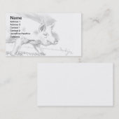 ブタの鉛筆のスケッチのスケッチの農家 名刺 (正面/裏面)