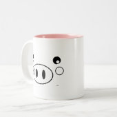 ブタの顔のマグ ツートーンマグカップ (正面左)