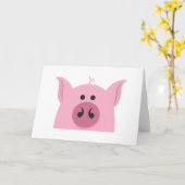 ブタの顔 カード (黄色い花)