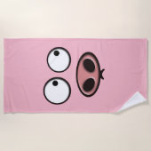 ブタの顔 ビーチタオル (正面)