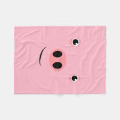 ブタの顔 フリースブランケット (正面(横))