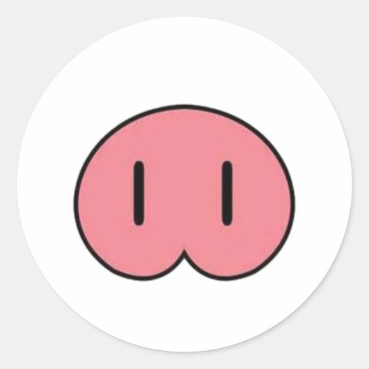 ブタの鼻ステッカー ラウンドシール (正面)