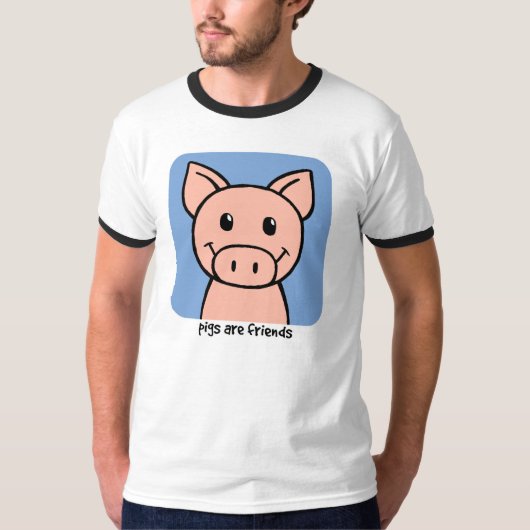 ブタは友人です Tシャツ (正面)