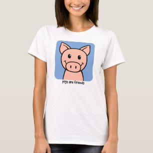 ブタは友人です Tシャツ