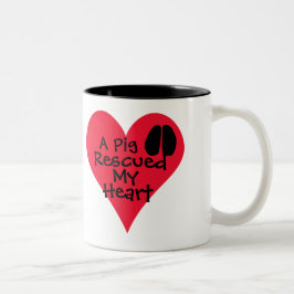 ブタは私のハートを救助しました ツートーンマグカップ