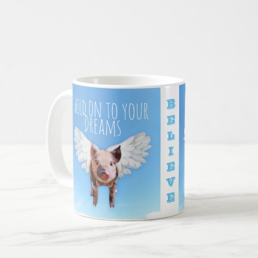 ブタは飛ぶかもしれません コーヒーマグカップ (正面左)