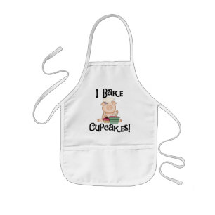 ブタはIカップケーキのTシャツおよびギフトを焼きます 子供用エプロン