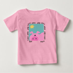 ブタはOink Tシャツおよびギフトを言います ベビーTシャツ