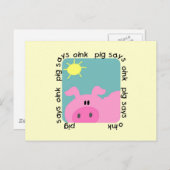 ブタはOink Tシャツおよびギフトを言います ポストカード (正面/裏面)