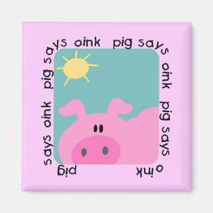 ブタはOink Tシャツおよびギフトを言います マグネット