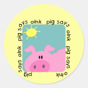 ブタはOink Tシャツおよびギフトを言います ラウンドシール