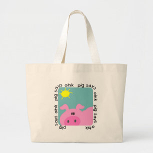 ブタはOink Tシャツおよびギフトを言います ラージトートバッグ