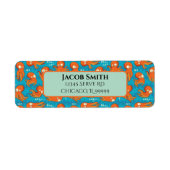 ブタコかわいいオレンジキッズ差出人住所 ラベル (正面)