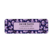 ブタコかわいいパープルキッズ差出人住所 ラベル (正面)